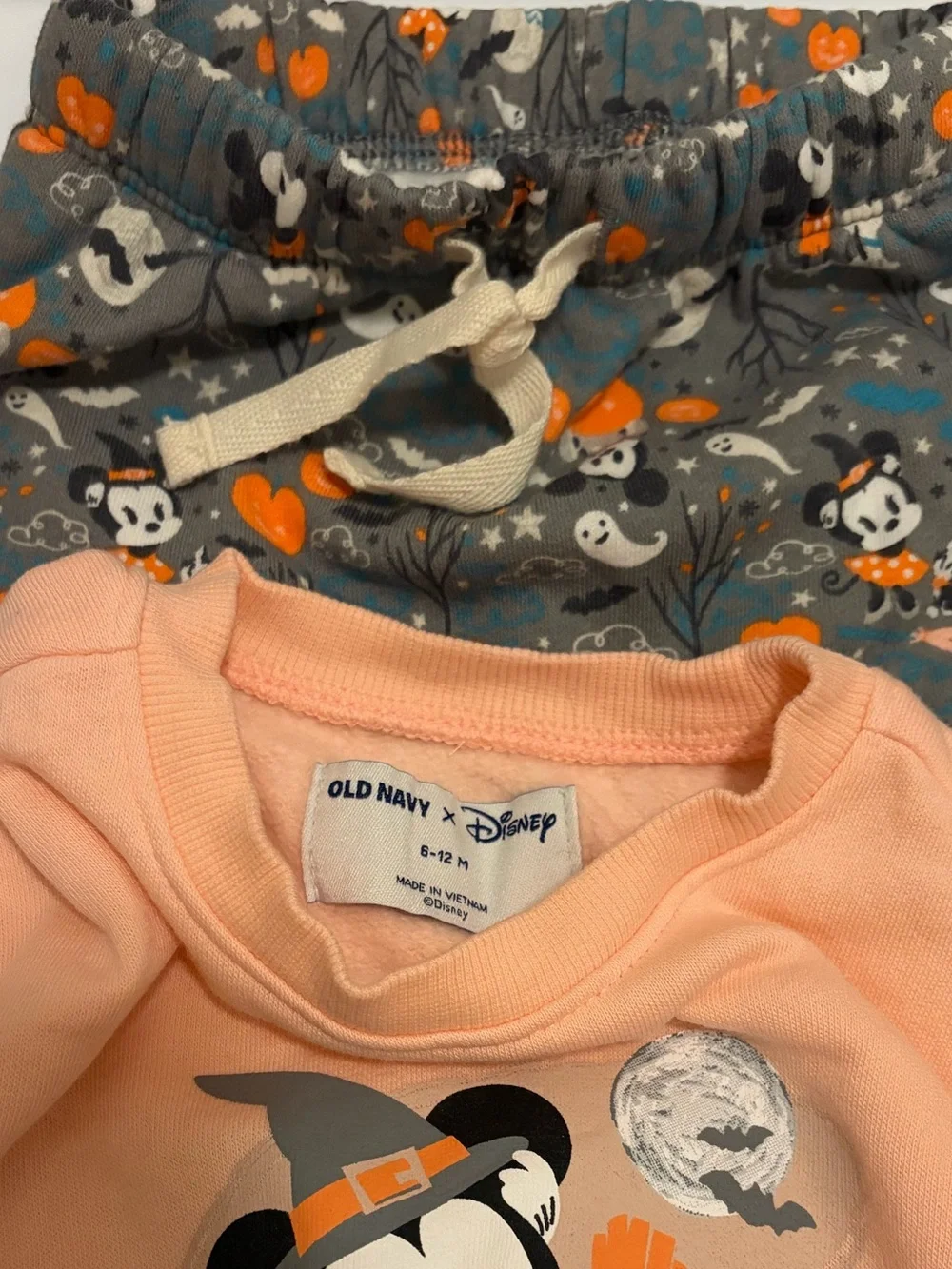 Disney Minnie Mouse Peach and Gray Halloween Kids Pajama Set